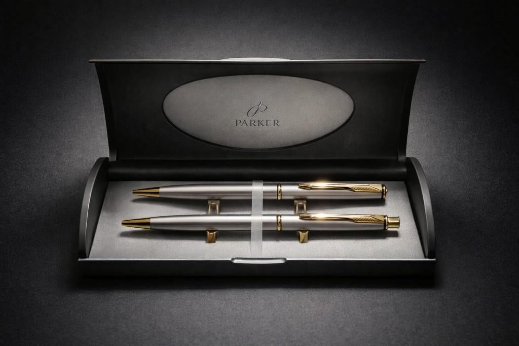 Parker Insignia roestvrijstalen GT-pen en vulpotlood, Verzamelen, Ophalen, Parker, Nieuw, Met doosje