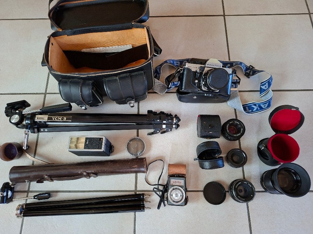 Fototoestel Praktica MTL5B en toebehoren, Audio, Tv en Foto, Ophalen, Gebruikt, Spiegelreflex, Overige Merken
