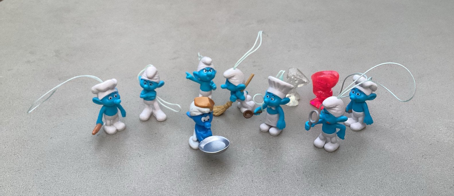 Poupées à pendentif de Noël Schtroumpf, Enlèvement, Comme neuf, Schtroumpf à Lunettes, Poupée, Figurine ou Peluche