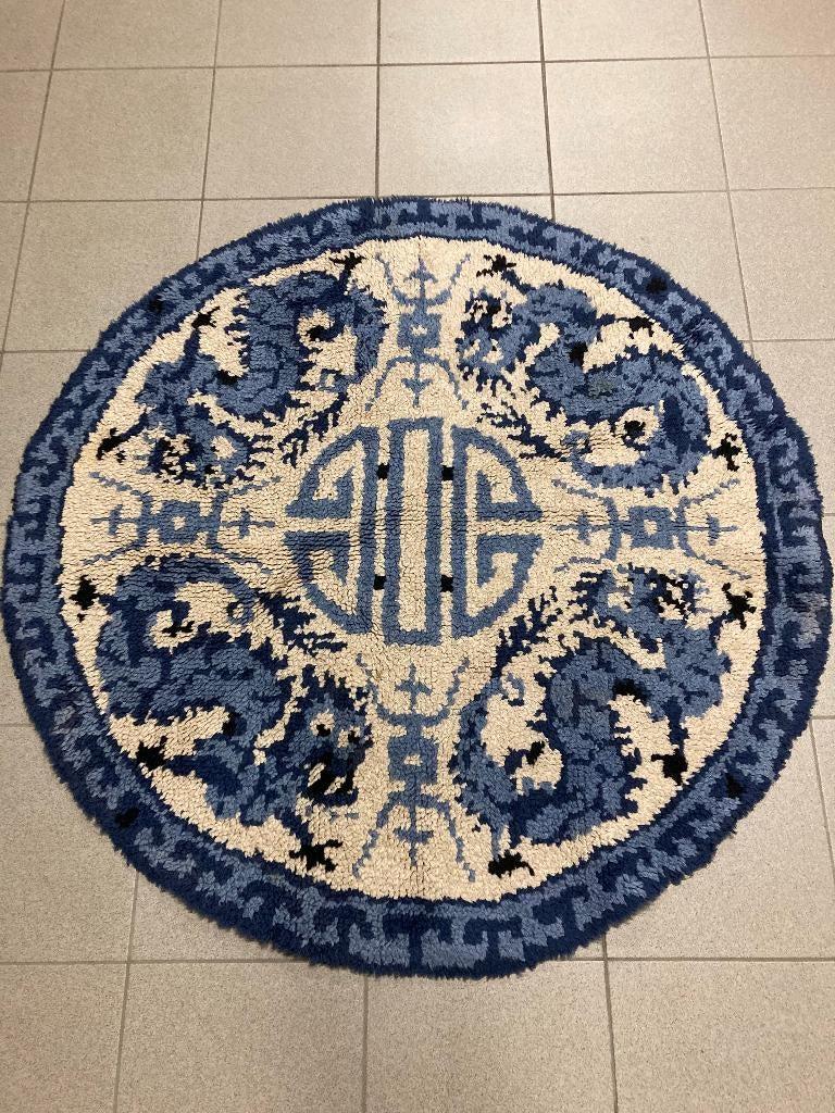 Smyrna rond tapijt, Huis en Inrichting, Ophalen, Zo goed als nieuw, Crème, Rond