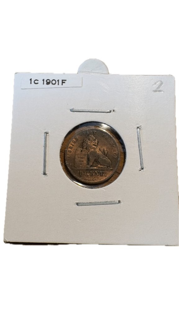 LEOPOLD II: 1 cent 1901F (1), Postzegels en Munten, Ophalen of Verzenden