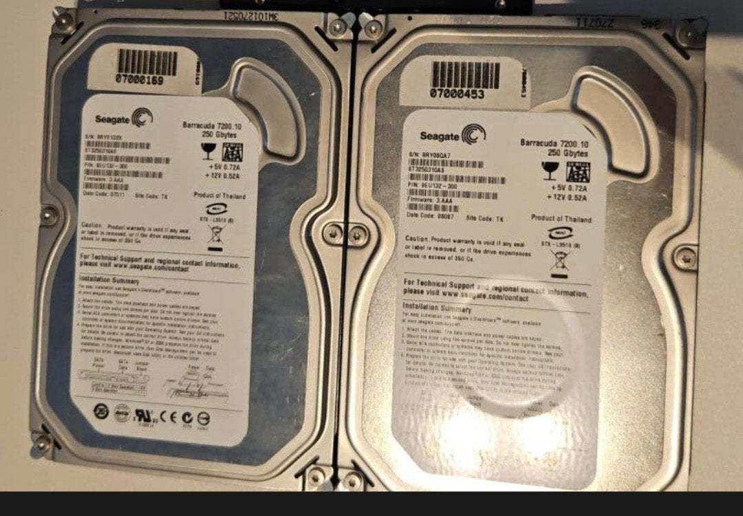 2x Seagate Barracuda 250GB HDD 3.5" SATA, HDD, Ophalen of Verzenden, Seagate, Desktop
