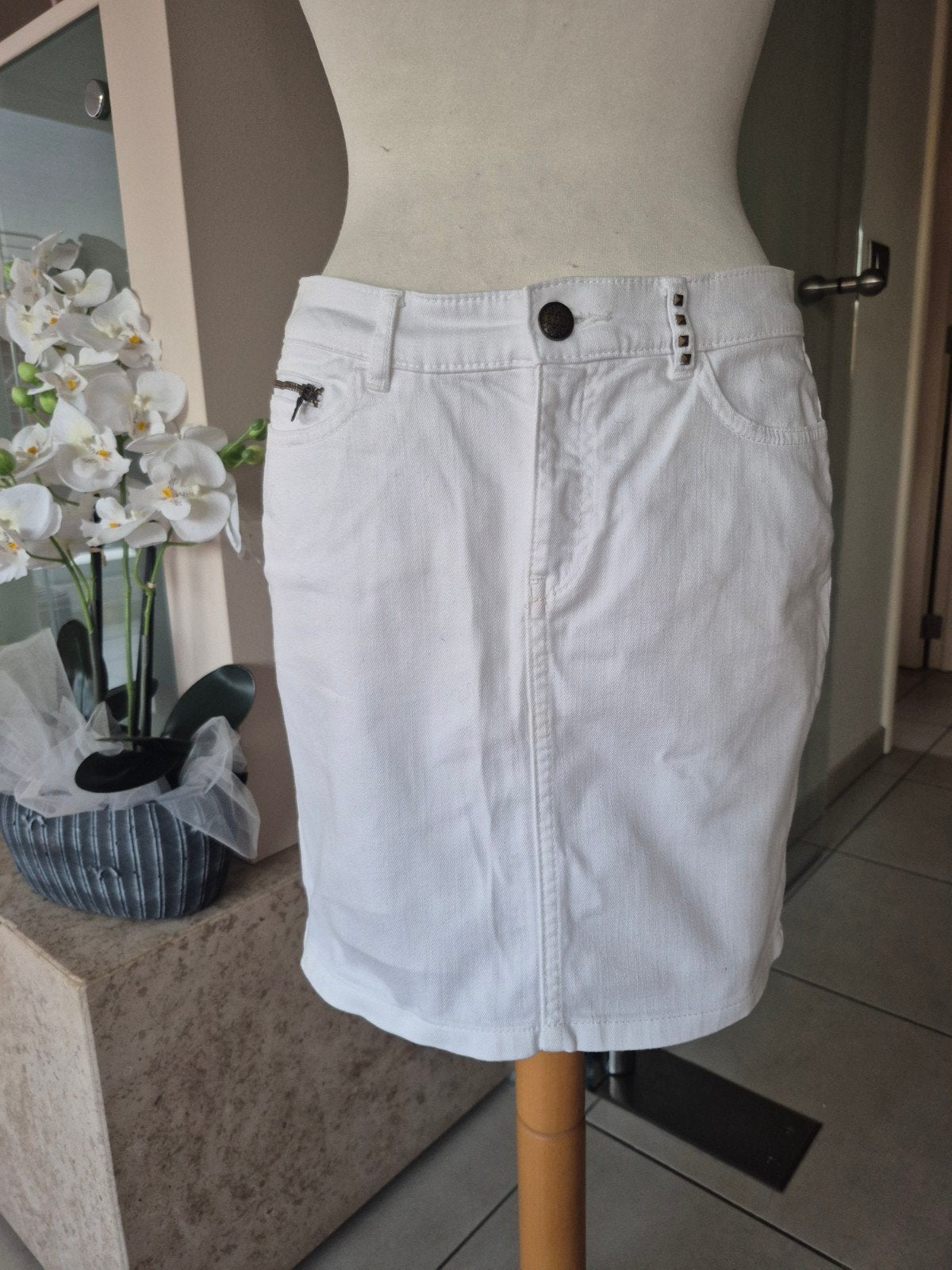 ESPRIT wit jeansrokje  NIEUW, Kleding | Dames, Rokken, Ophalen of Verzenden, Maat 36 (S), Wit