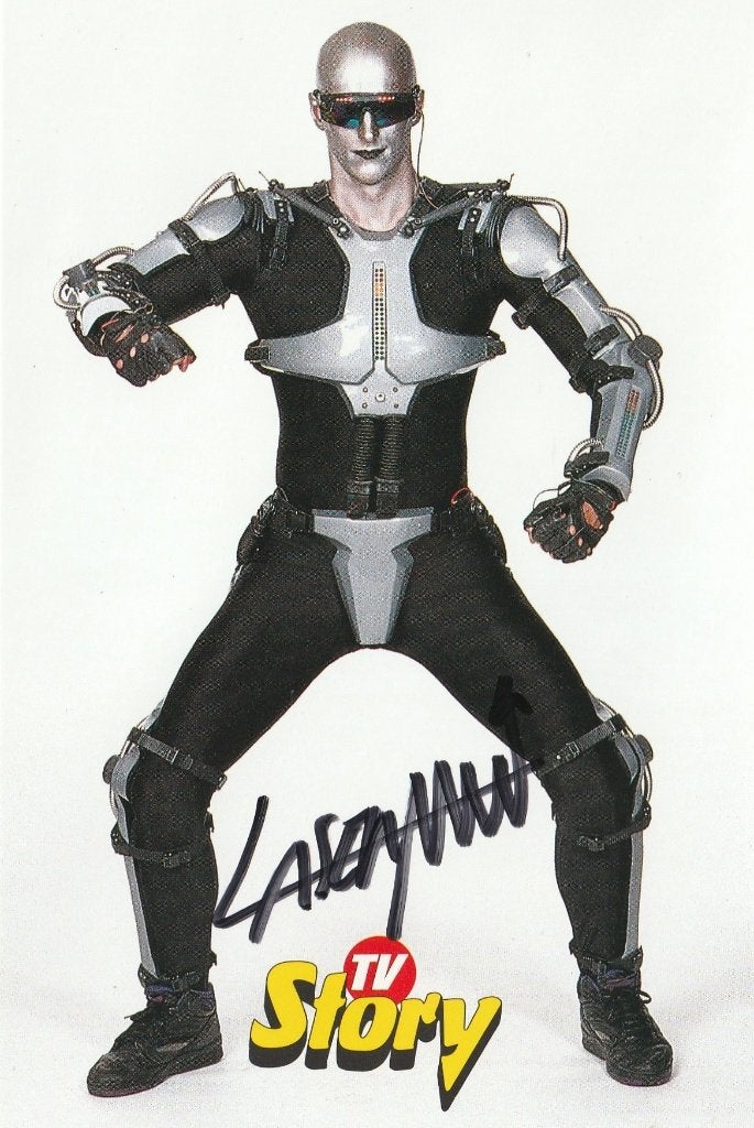 Laserman - foto met handtekening - 1996, Verzamelen, Muziek, Artiesten en Beroemdheden, Ophalen of Verzenden, Zo goed als nieuw