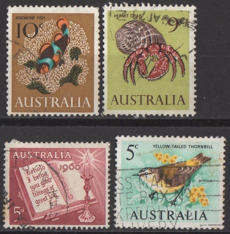 Australië - setje 4 stuks, Timbres & Monnaies, Enlèvement ou Envoi, Affranchi