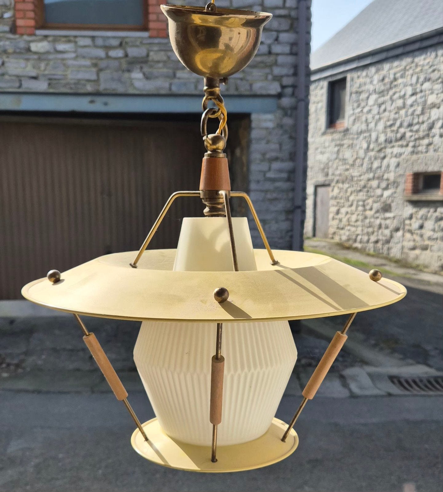 a vendre, Magnifique suspension luminaire, époque 50/60, Enlèvement ou Envoi