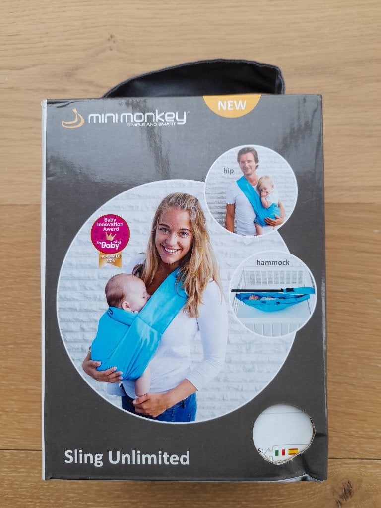 Draagzak Mini Monkey Sling Unlimited, Enfants & Bébés, Autres marques, Porte-bébé, Enlèvement ou Envoi, Comme neuf