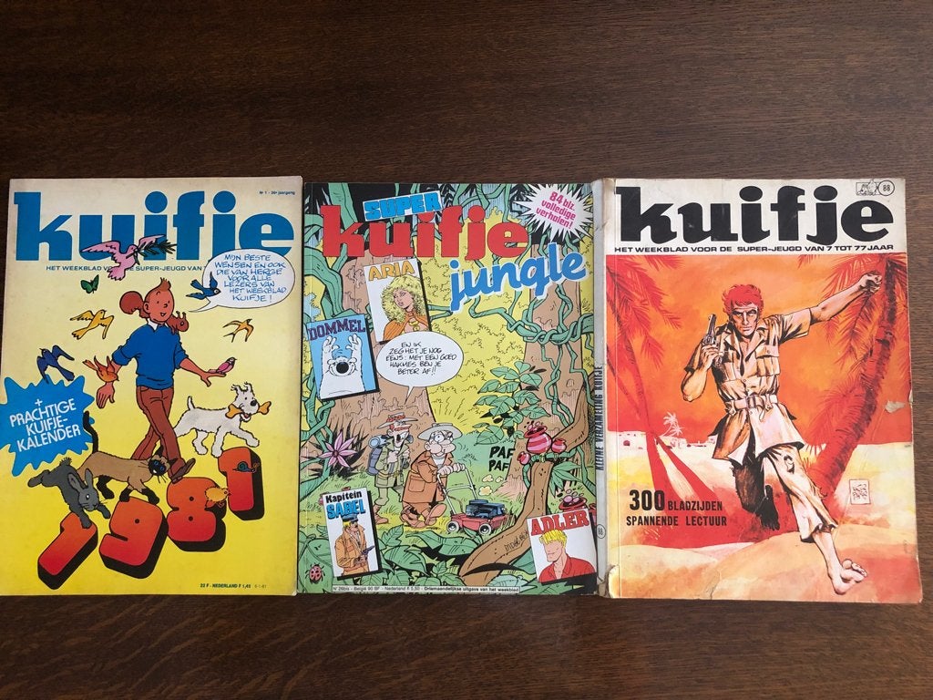 3 bandes dessinées Tintin, 2 objets de collection, Enlèvement ou Envoi, Tintin, Livre ou Jeu