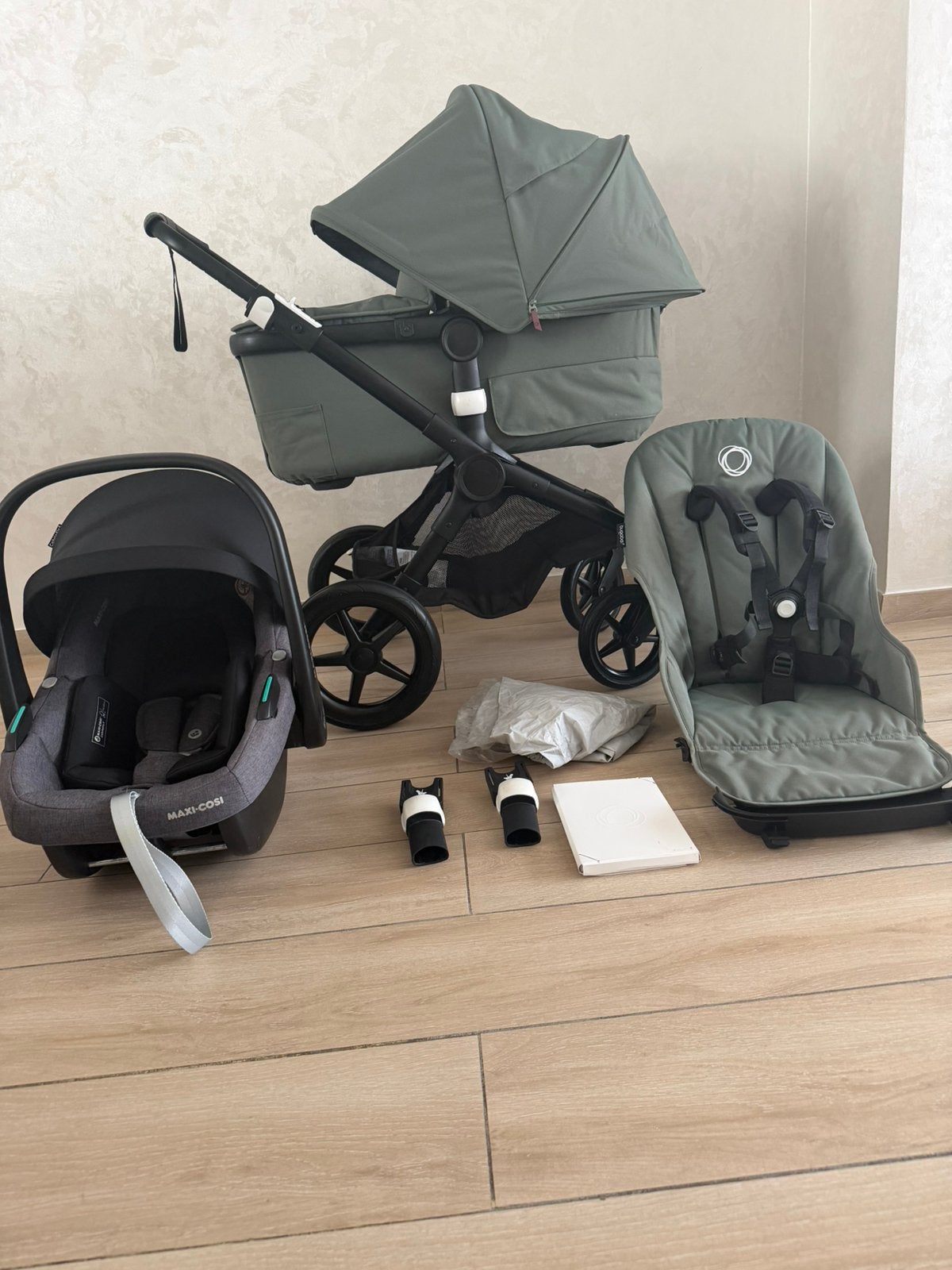 Bugaboo Fox 3 Complete Forest Green Complet 3-en-1, Enlèvement ou Envoi, Babygeluk, Comme neuf, W
