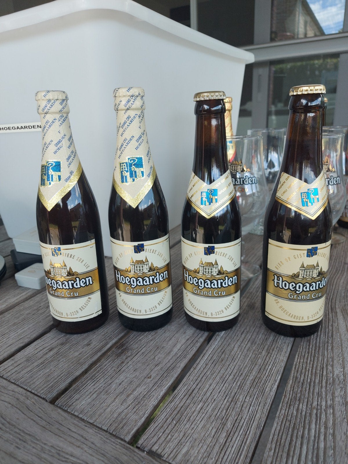 Hoegaarden verzameling glazen en flesjes, Ophalen, Flesje(s), Overige merken