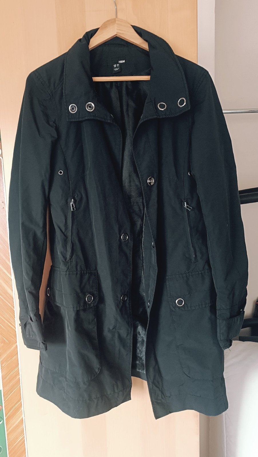 Parka noir, avec boutons, 38 / h&m, Vêtements | Femmes, Enlèvement ou Envoi, Comme neuf, Noir, Taille 38/40 (M)
