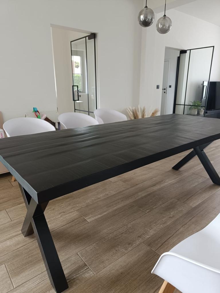 Brinker eettafel zwart, Huis en Inrichting, Tafels | Eettafels, Ophalen, Gebruikt, 100 tot 150 cm, 200 cm of meer