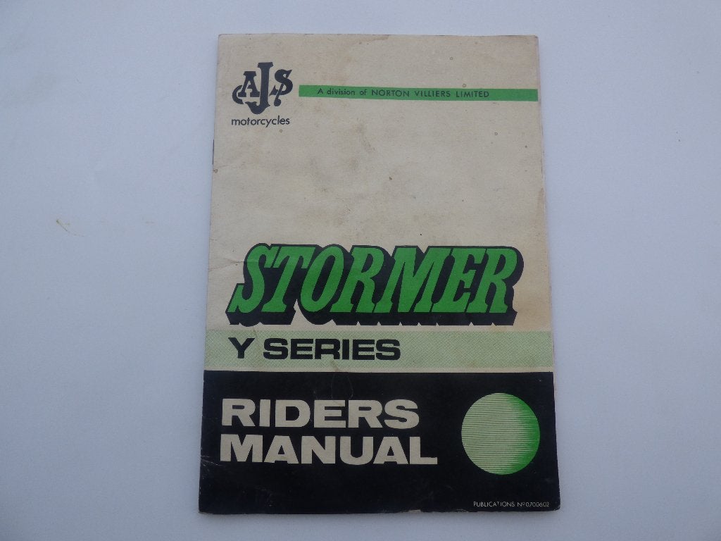 MANUEL D'UTILISATION DE LA SÉRIE AJS STORMER Y, Enlèvement ou Envoi