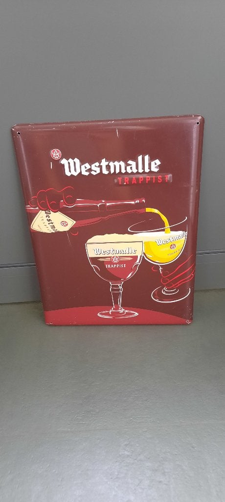 Reclame bord westmalle, Verzamelen, Ophalen, Gebruikt, Reclamebord