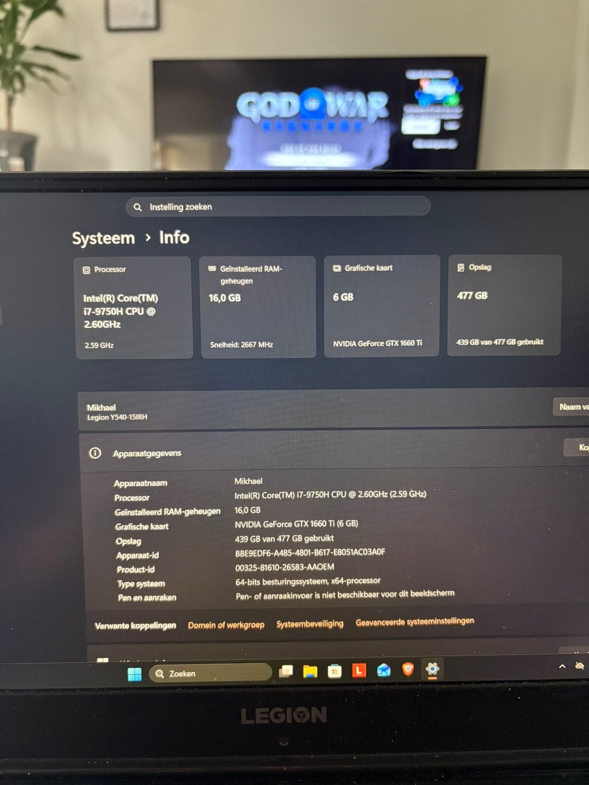 Lapton Legion Goede staat, Computers en Software, Ophalen, Gebruikt, Gaming, SSD