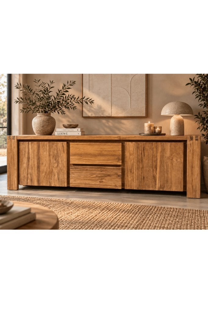 Teak tv meubel 170, 150 tot 200 cm, Teakhout, Nieuw, Ophalen of Verzenden