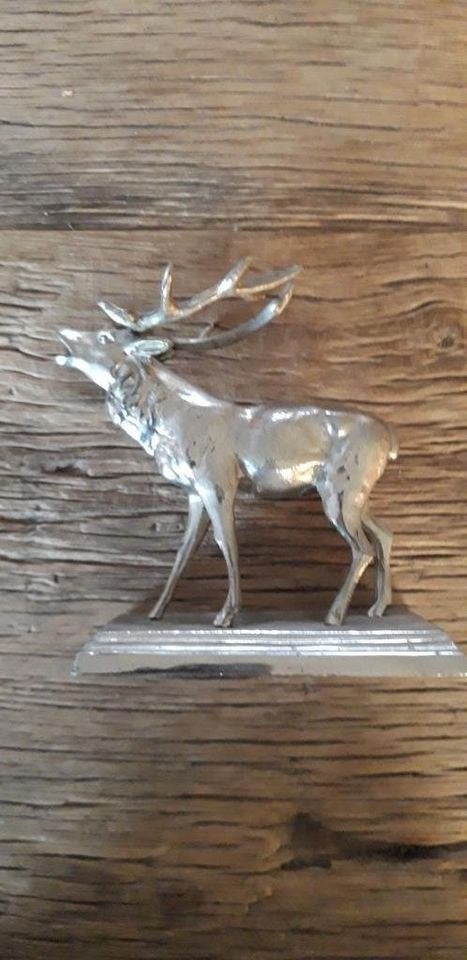 Cerf vintage en métal sur socle, Enlèvement ou Envoi
