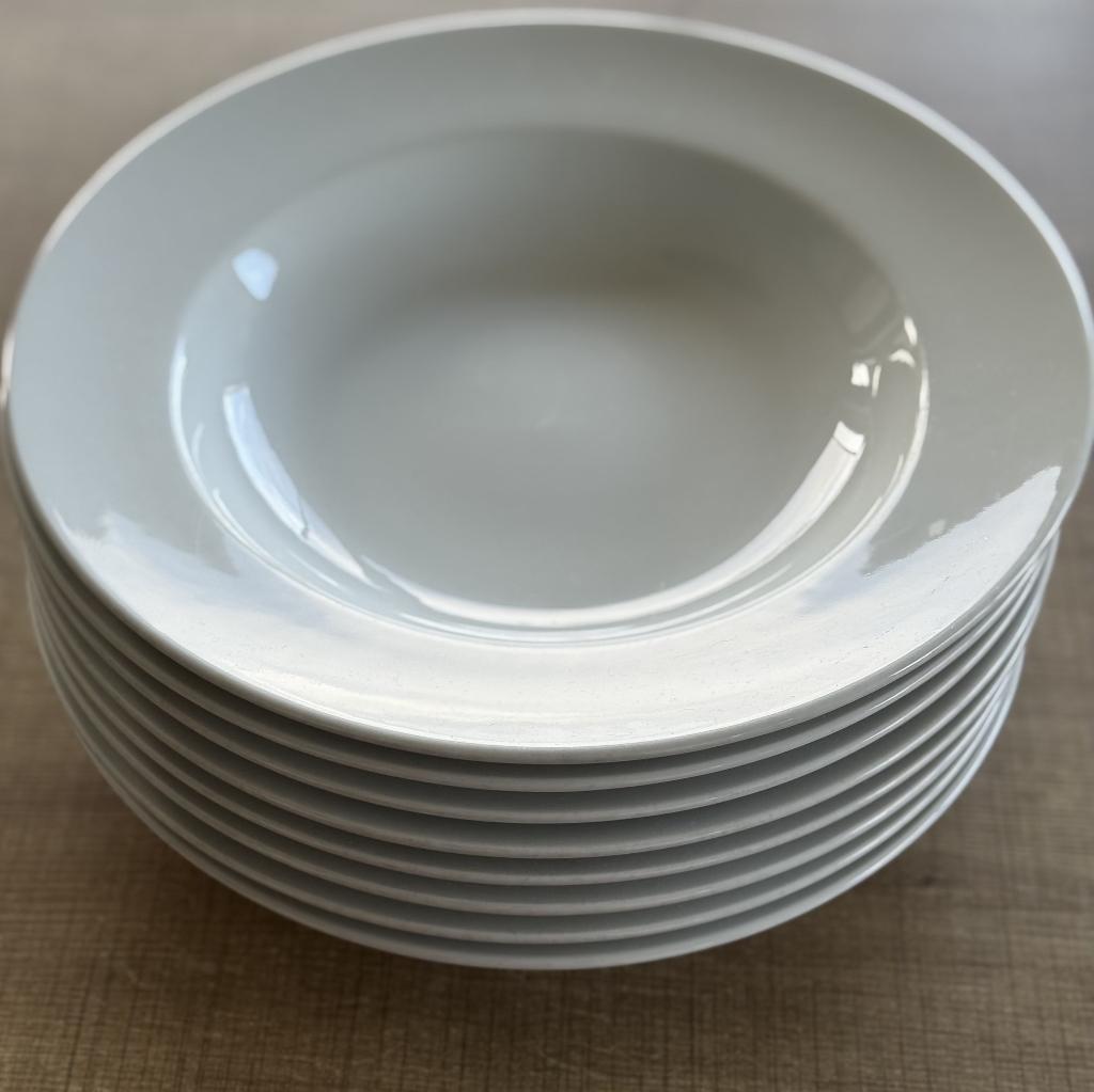 8x Diepe borden of pasta borden extra groot (32cm), Ophalen, Gebruikt, Effen, Bord(en)
