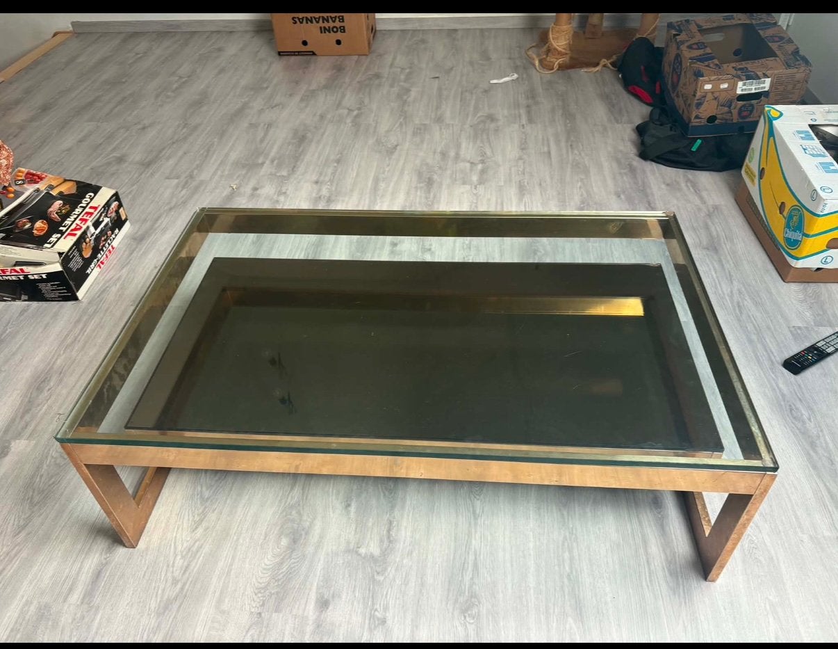 Vintage salontafel, Ophalen, Gebruikt, Glas