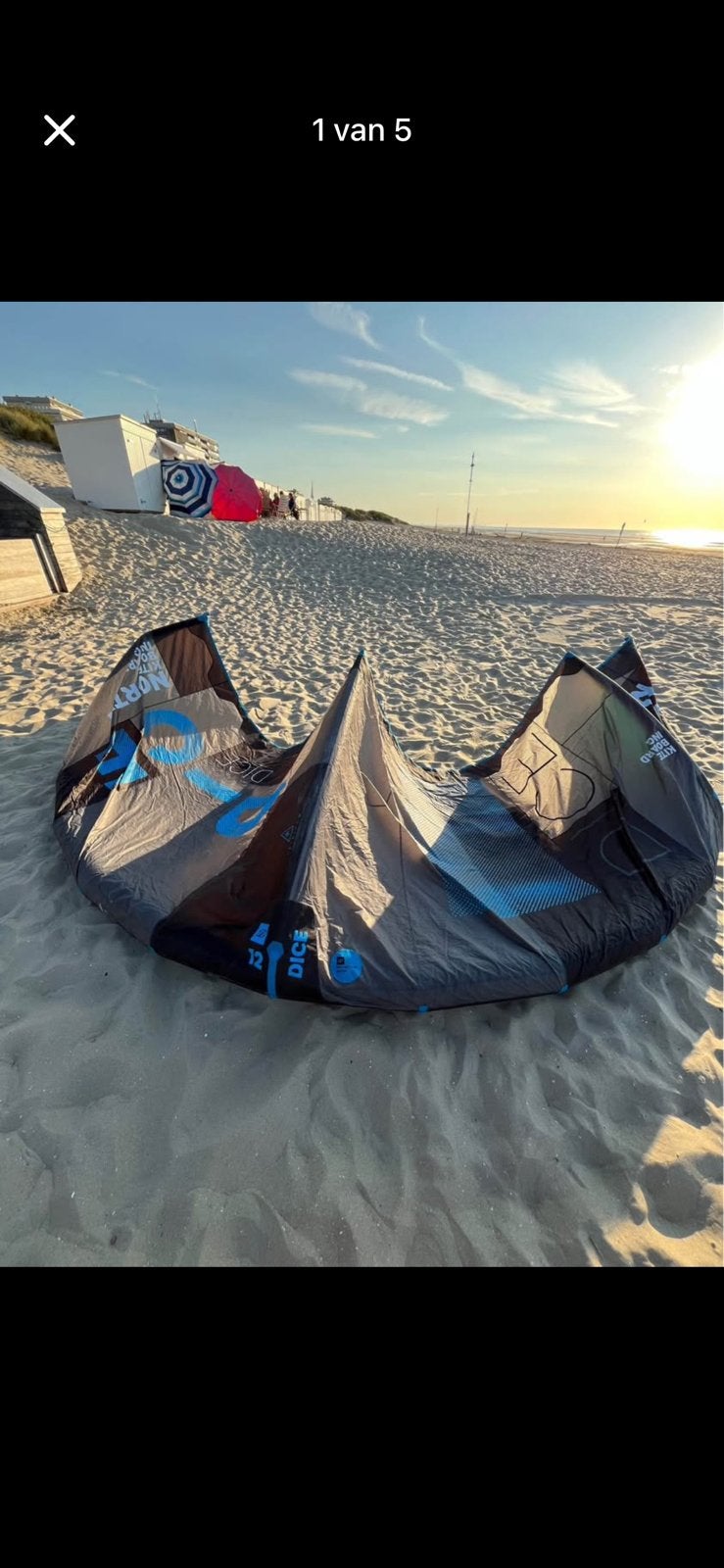 2018 12m North Dice, Watersport en Boten, Kitesurfen, Ophalen, Gebruikt, Geen board, Kite