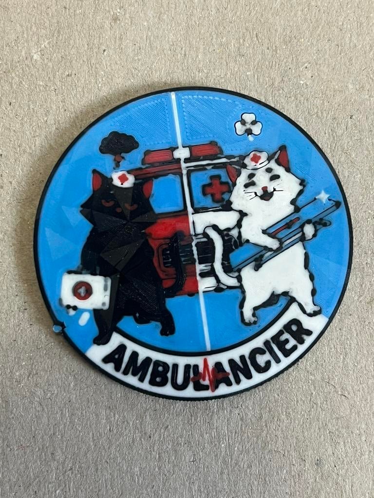 Patch velcro chat blanc chat noir, Enlèvement ou Envoi, Neuf