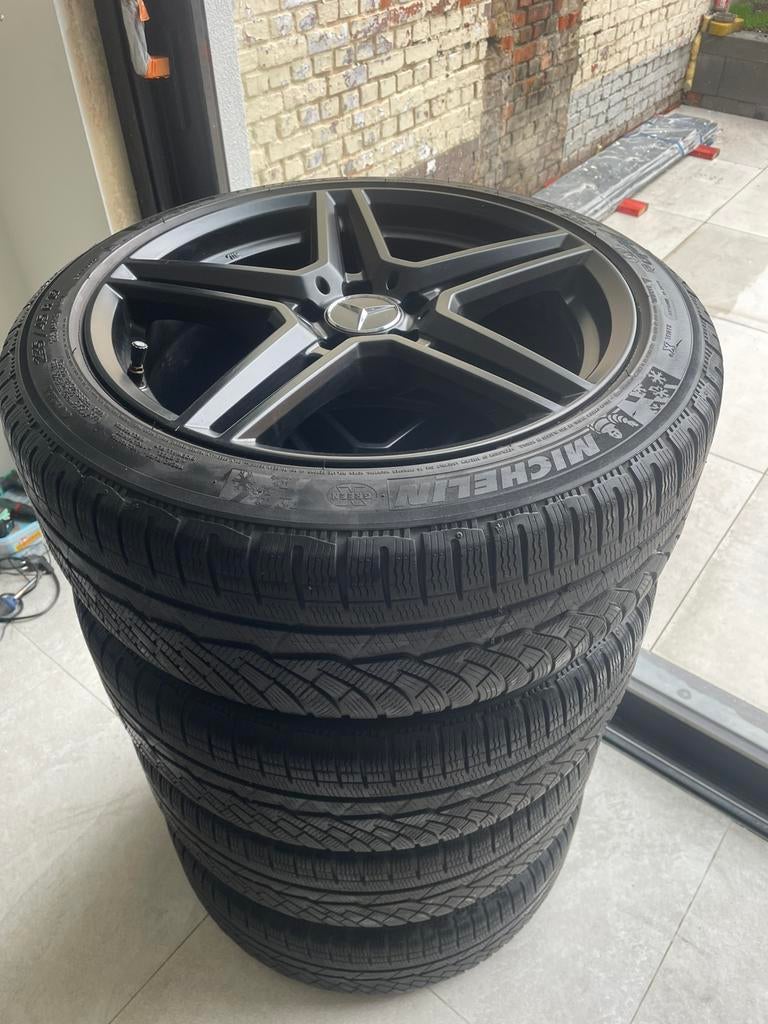 5x112 velgen 19 inch Mercedes Michelin banden/zwarte velgen, Ophalen, Zo goed als nieuw