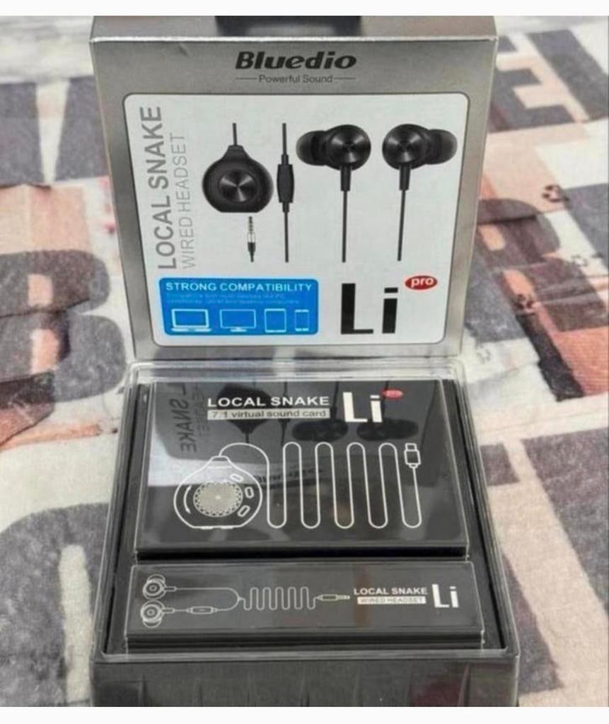 Bluedio Li Pro - Snake headset oordopjes met snoer oortjes, Zwart, In gehoorgang (in-ear), Nieuw, Ophalen of Verzenden