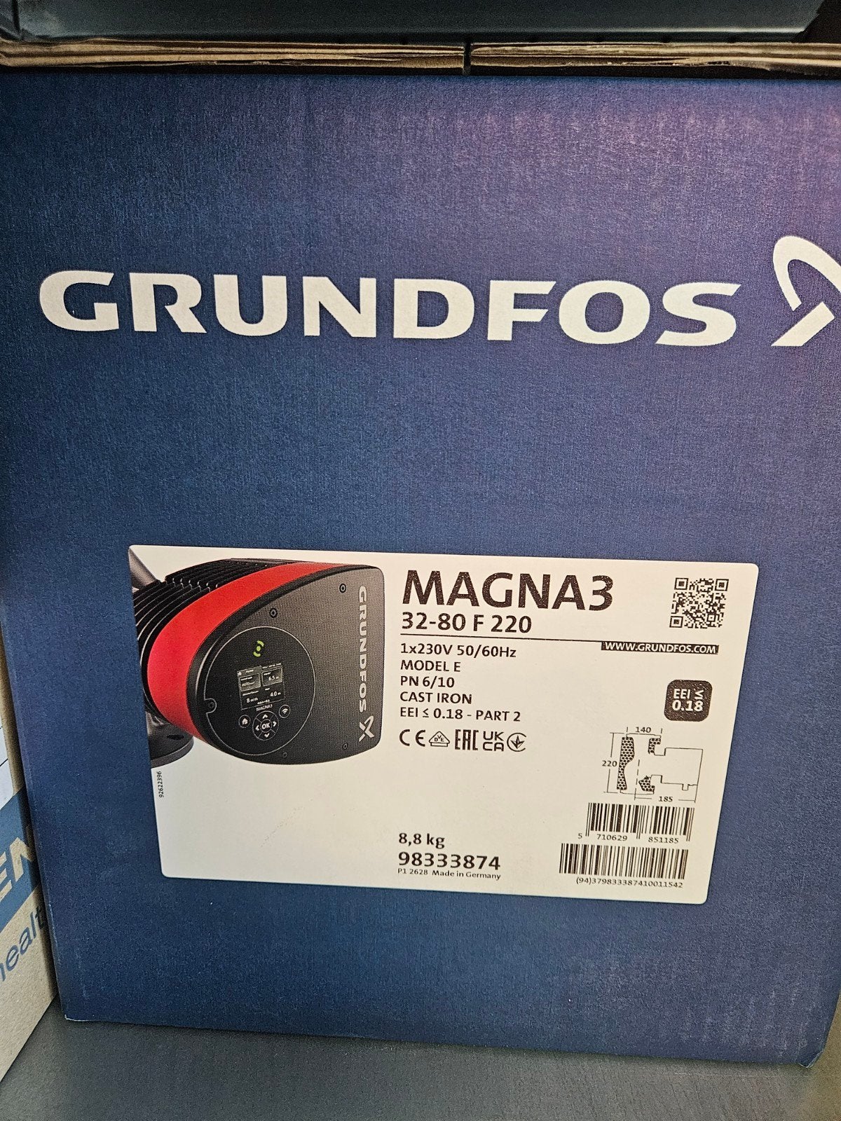 Grundfos magna 3. 32-80f 220 circulatiepomp, Doe-het-zelf en Bouw, Ophalen, Nieuw, Onderdeel