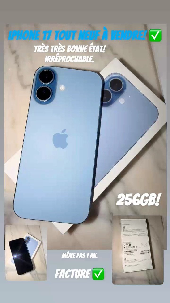 Iphone 17 256gb, état irréprochable!, 256 GB, Comme neuf, Enlèvement, Sans abonnement