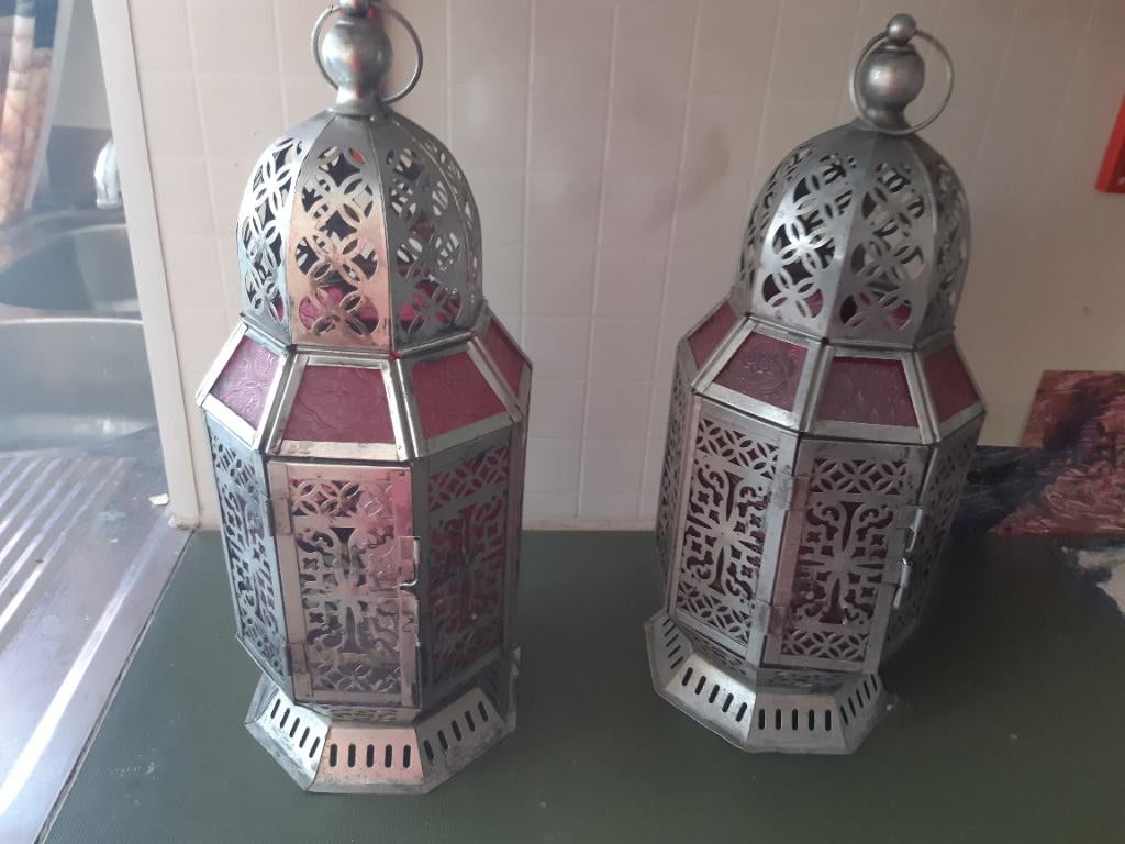 Marokkaanse tafellampen, Huis en Inrichting, Ophalen, Gebruikt, Glas