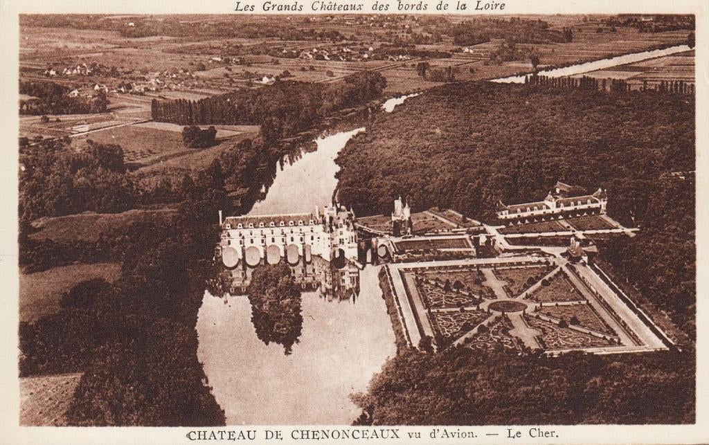 1908 - FRANCE - Chenonceaux : Chateau vu d'Avion, Envoi, Avant 1920, Non affranchie, France