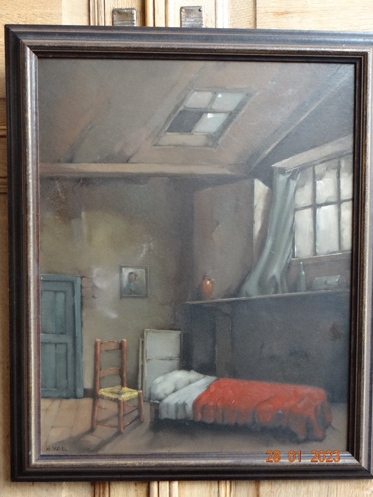 albert vael olie op paneel, Antiek en Kunst, Ophalen of Verzenden, Paneel