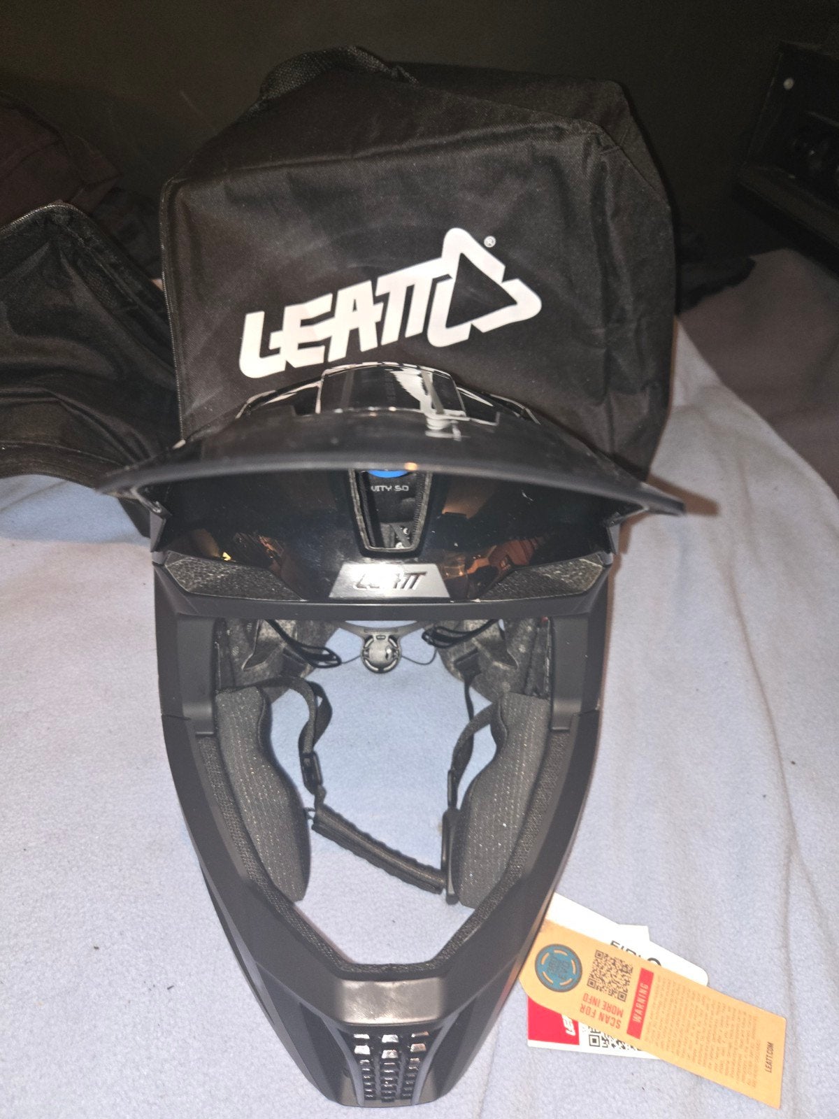 Leatt 5.0 carbon full face helmet maat M, Fietsen en Brommers, Ophalen, M