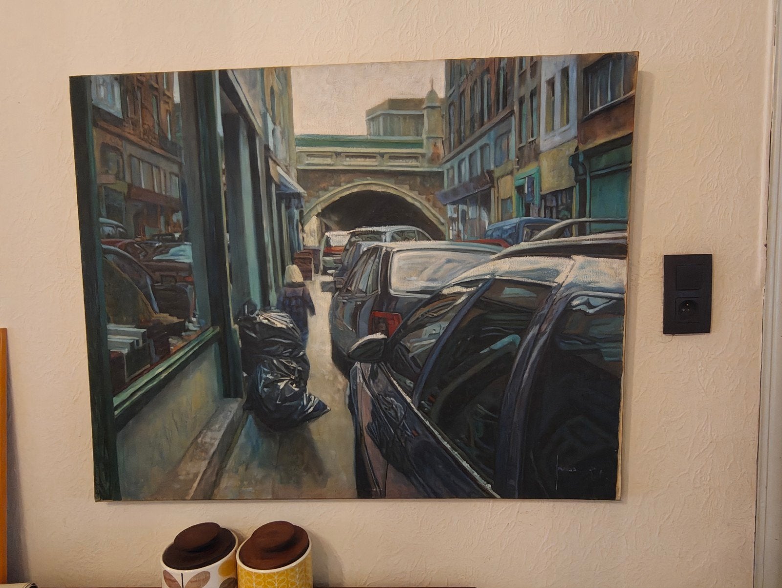 olie op doek schilderij Andreas Vanpoucke Antwerpen, Antiek en Kunst, Ophalen