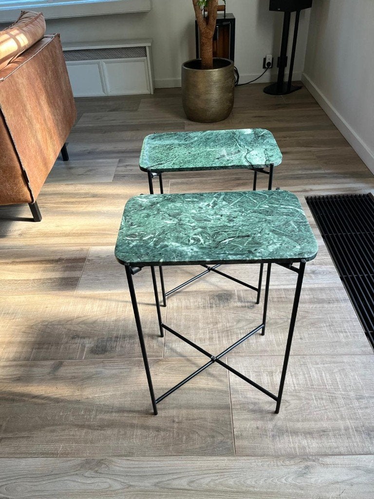 2 groene marmeren bijzettafeltjes – Zara Home, Enlèvement ou Envoi