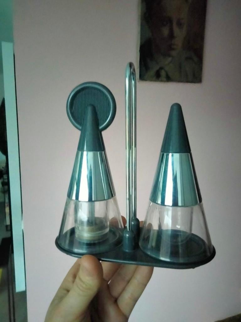 1980s Postmodern vintage design zout en pepervat Brabantia, Enlèvement ou Envoi, Maison et Meubles