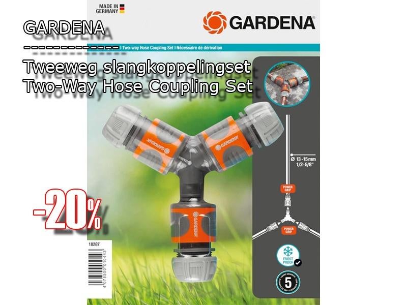 GARDENA Tweeweg slangkoppeling set, Tuin en Terras, Tuinslangen, Ophalen of Verzenden, Nieuw, Tuinslangkoppeling