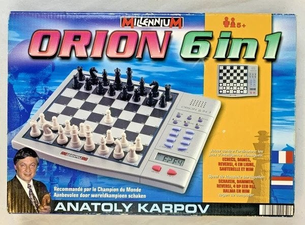 Millennium Orion 6-in-1 Elektronische Schaakcomputer Karpov, Een of twee spelers, Verzenden, Zo goed als nieuw, Overig
