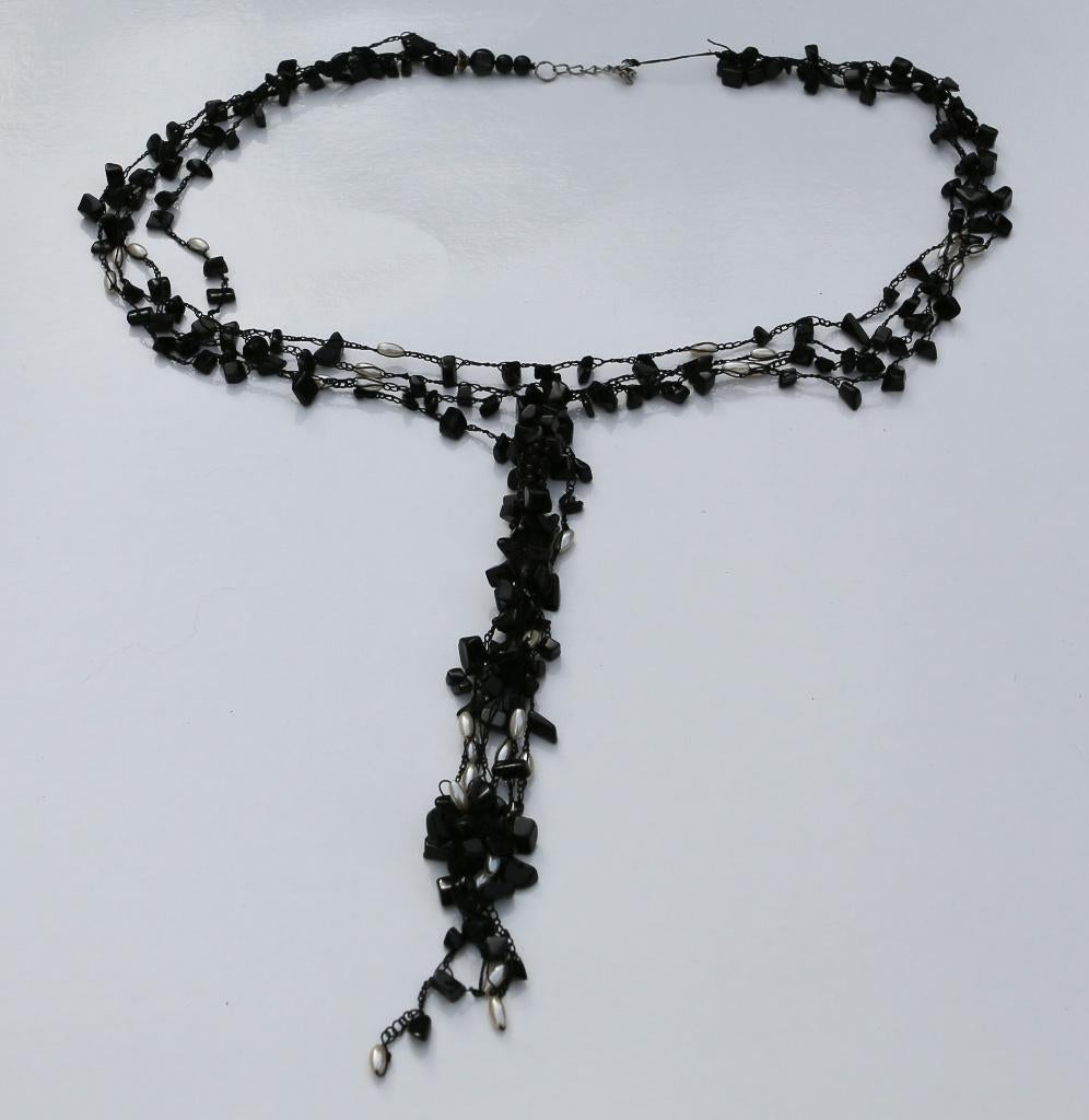 Prachtige zwarte ketting, Handtassen en Accessoires, Kettingen, Ophalen of Verzenden, Nieuw, Zwart