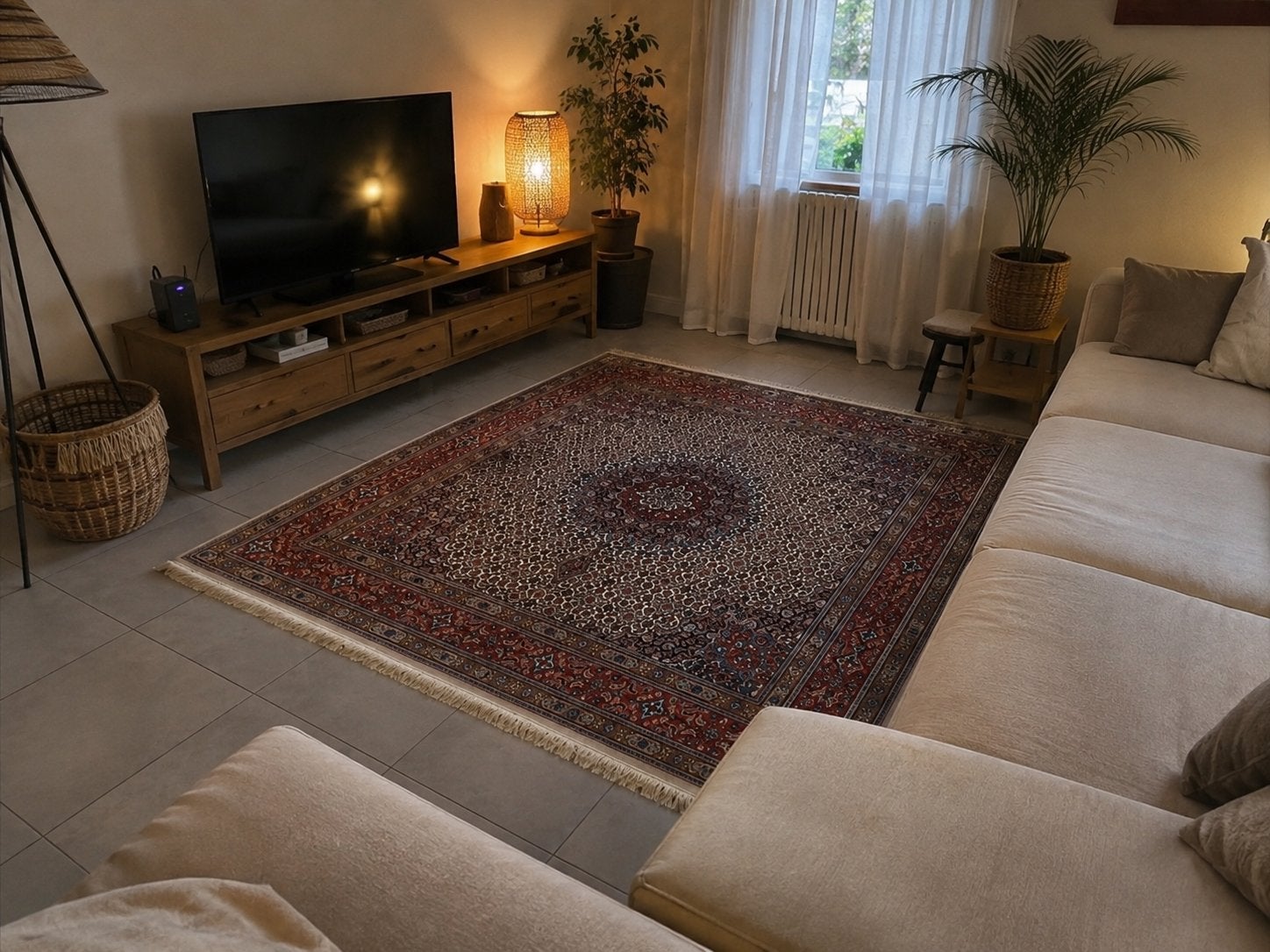 Tapis Iran « Moud » carré 2mx2, Enlèvement