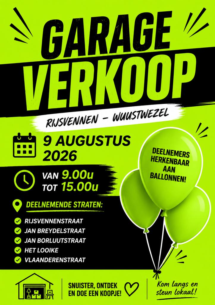Garageverkoop Wuustwezel, Diversen, Ophalen