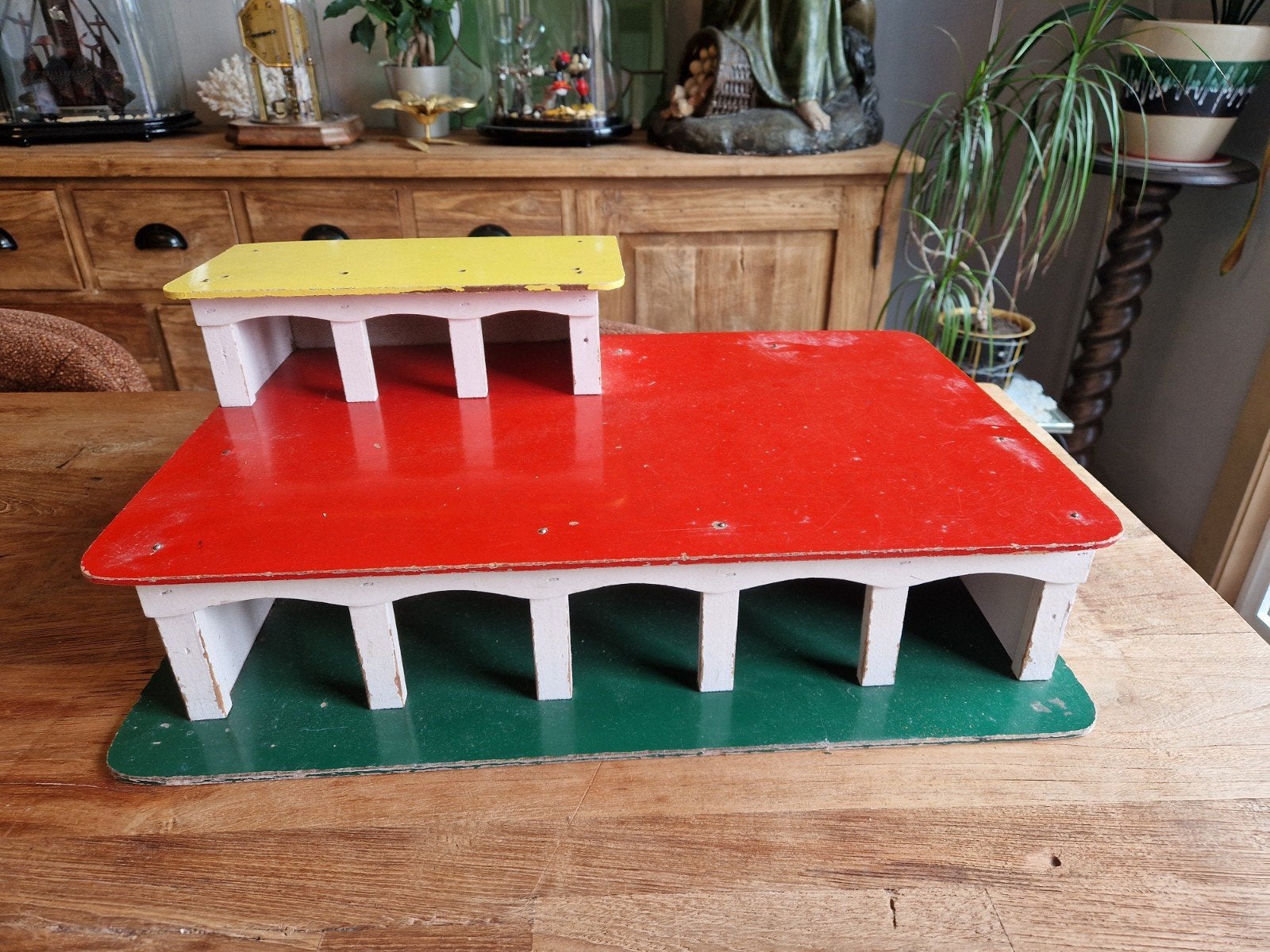 Oude houten speelgoed garage, Ophalen of Verzenden