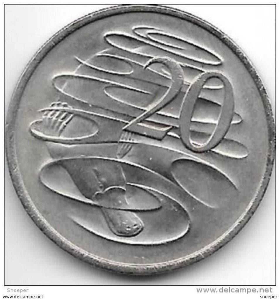 australia 20 cents 1980 km 66 xf+, Timbres & Monnaies, Monnaies | Amérique, Envoi, Amérique du Sud, Monnaie en vrac