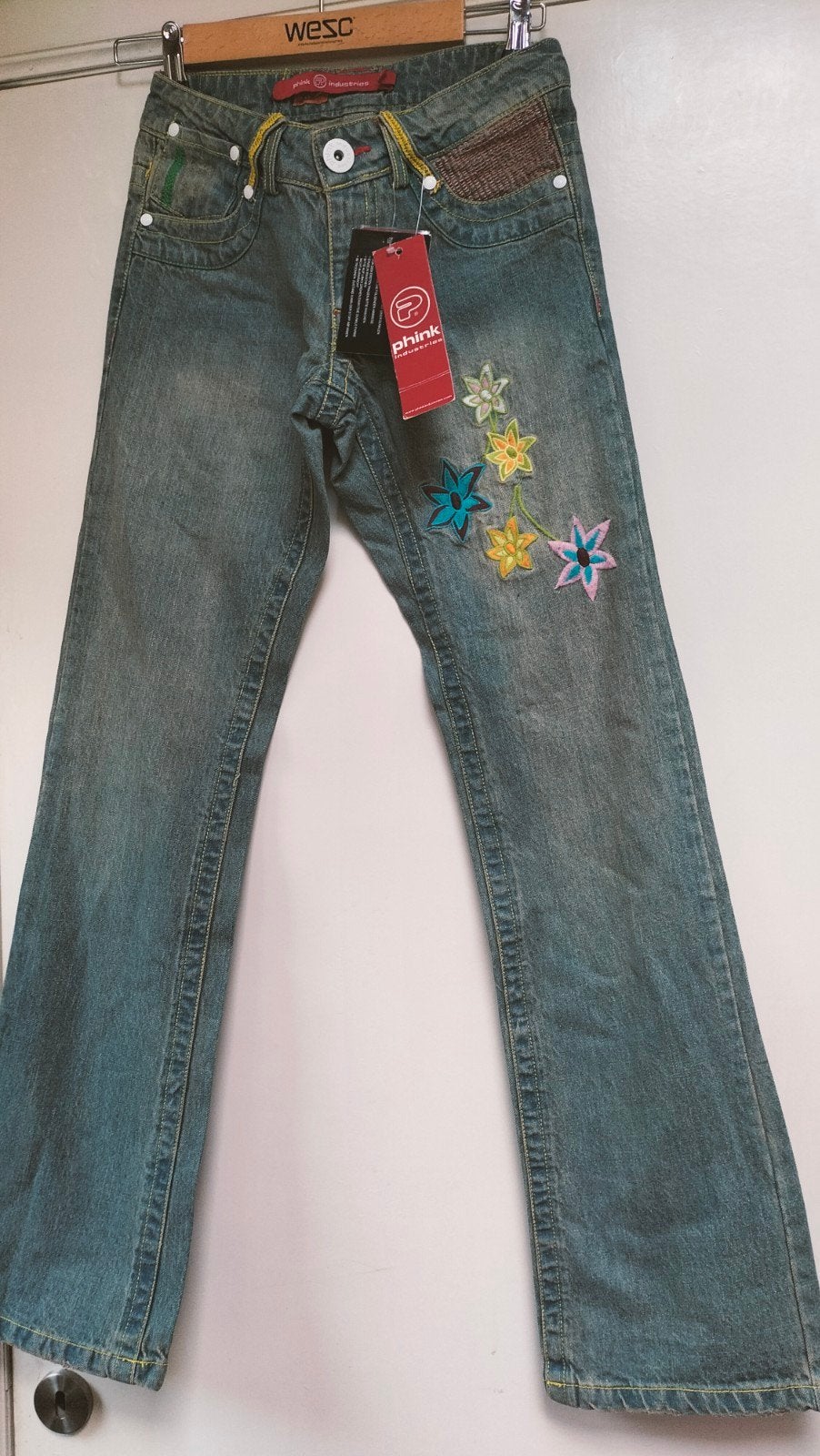 Prachtige (hippie)jeansbroek van phink industries 164, Ophalen of Verzenden