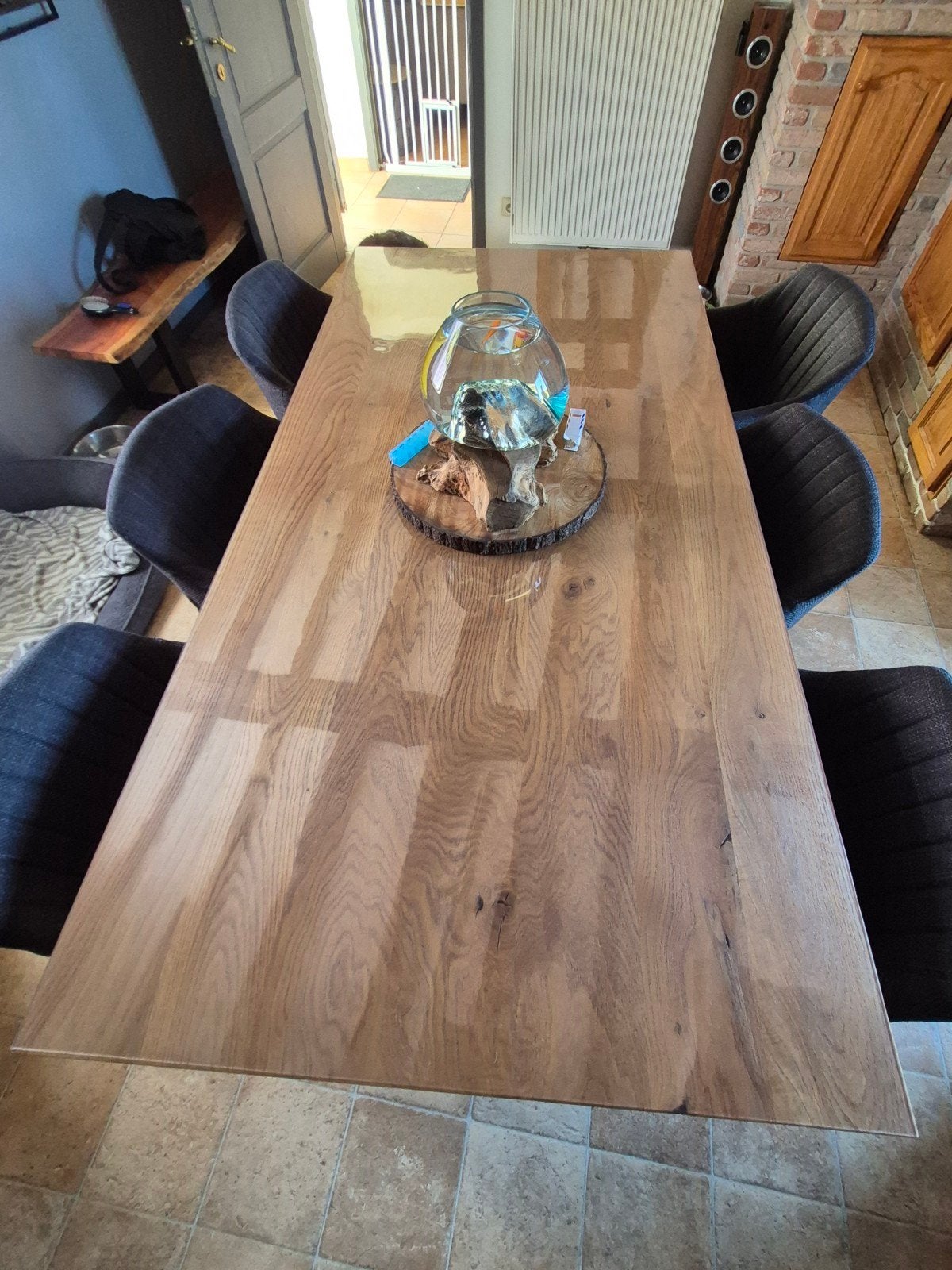 table en chêne, Enlèvement