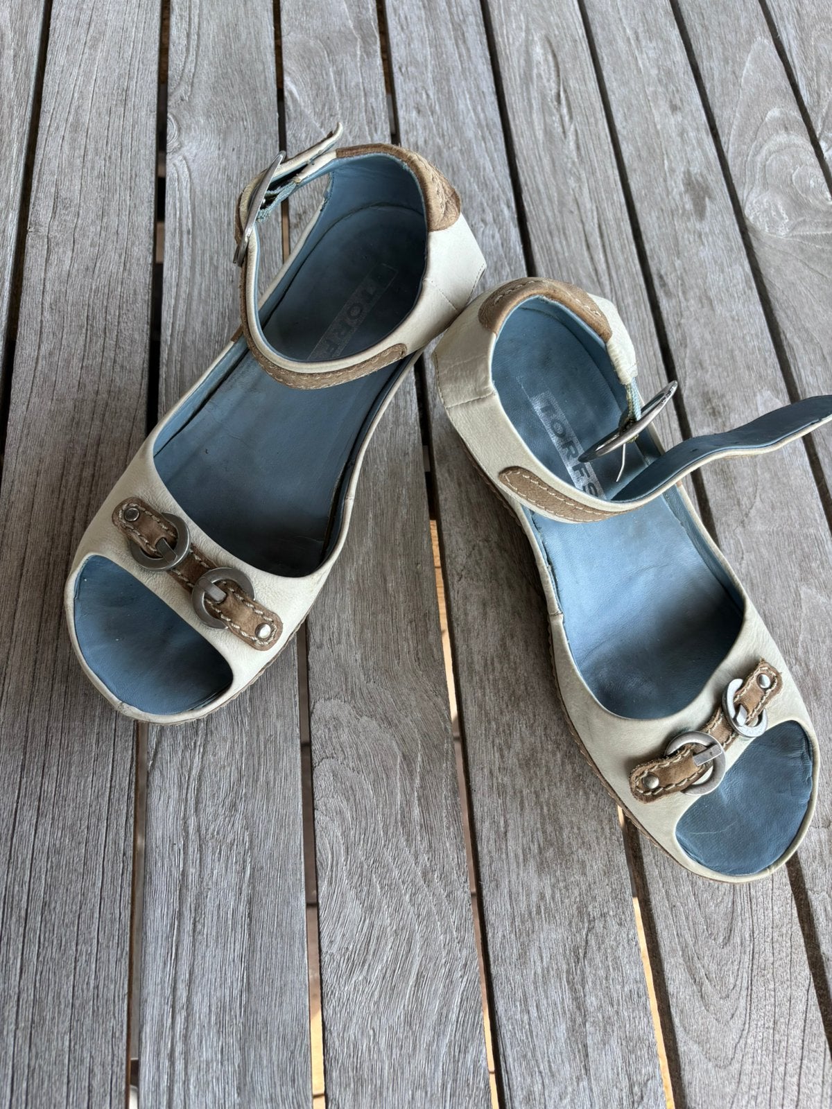 Vintage sandalen/schoenen, Beige, Gedragen, Sandalen of Muiltjes, Ophalen of Verzenden