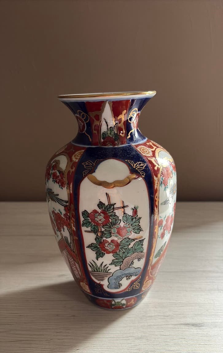 Vase japonais Gold Imari peint à la main (23,5 cm) endommagé, Enlèvement ou Envoi