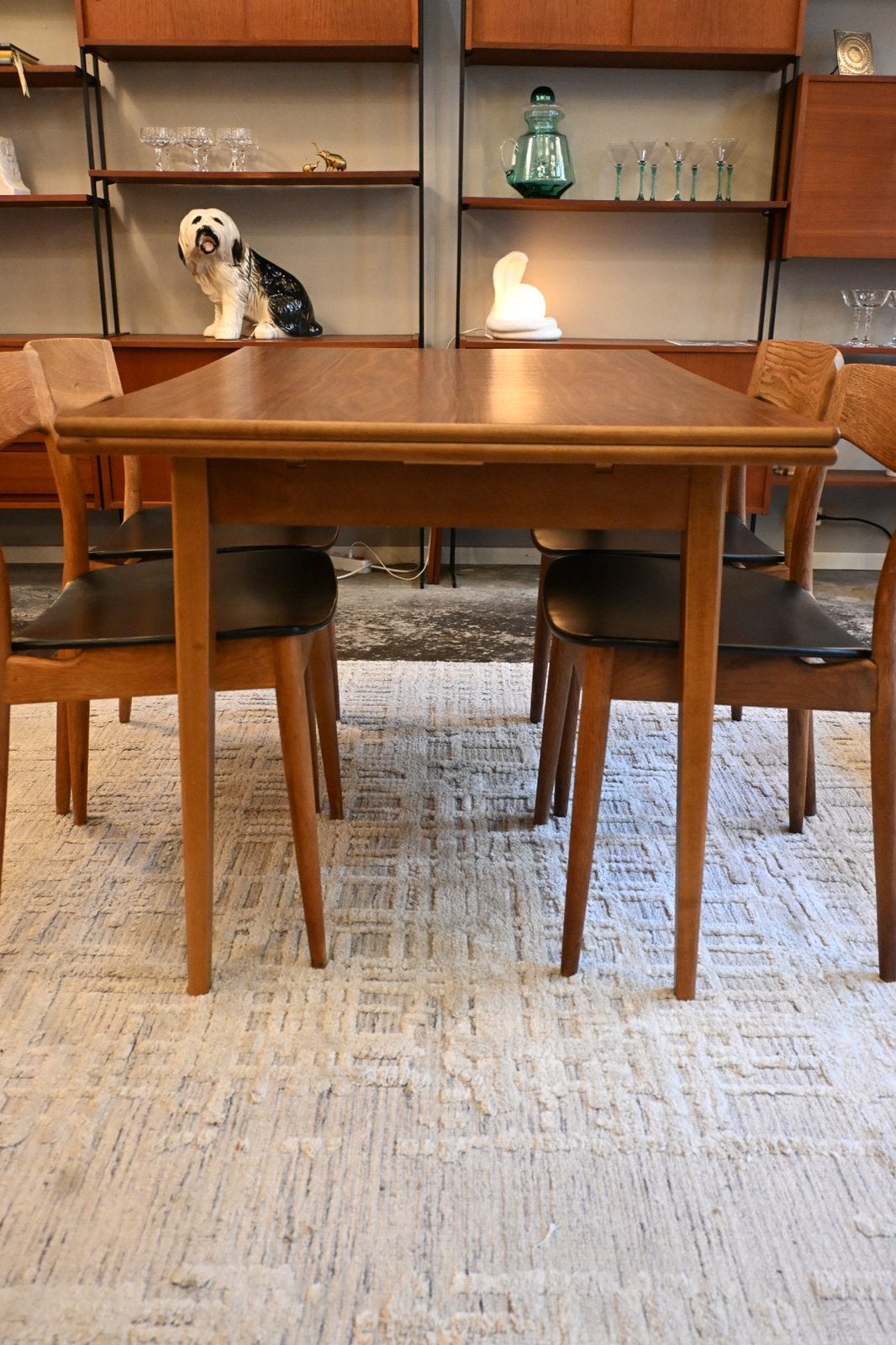 Vintage Uitschuifbare Eettafel Jaren '60 Teak Fineer, Enlèvement, Utilisé, Vintage