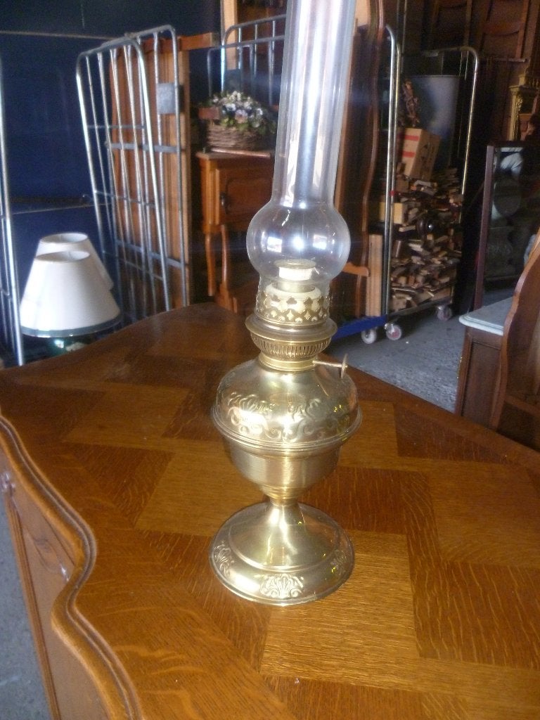 KOPEREN OUD OLIELAMP, Antiek en Kunst, Ophalen