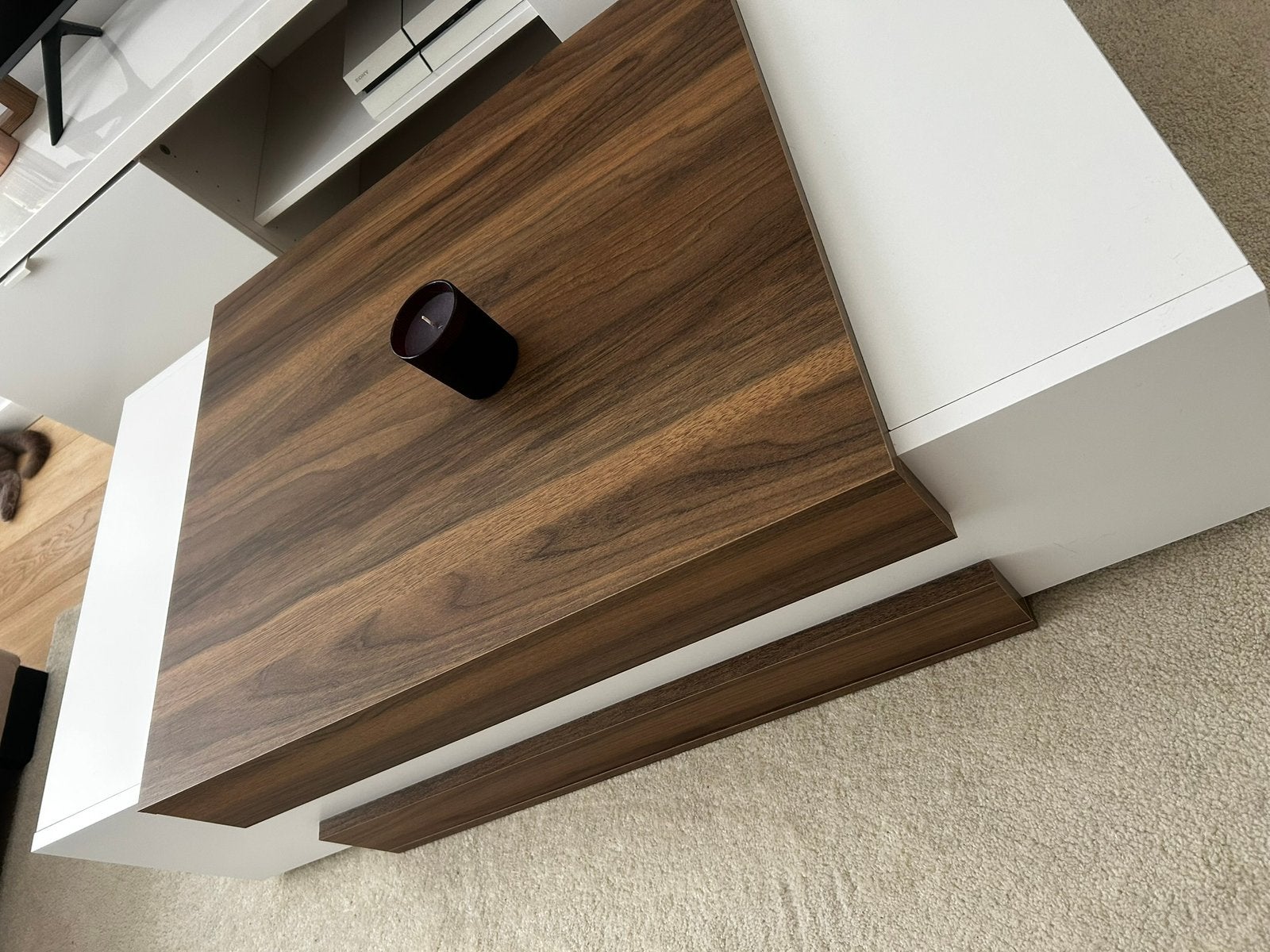 Table basse en bois/blanc, 100 à 150 cm, Comme neuf, Enlèvement, 50 à 100 cm